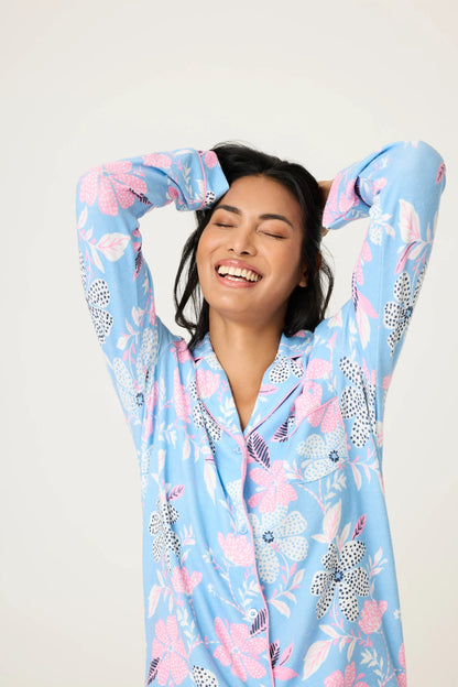 PJ Salvage Winter Floral Button-Front Nightshirt