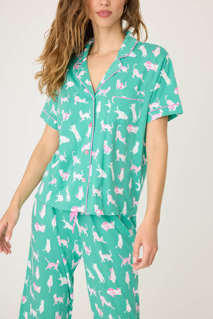 PJ Salvage Whimsy Cats Pajama Set