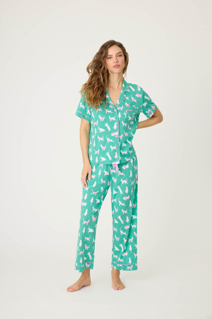 PJ Salvage Whimsy Cats Pajama Set