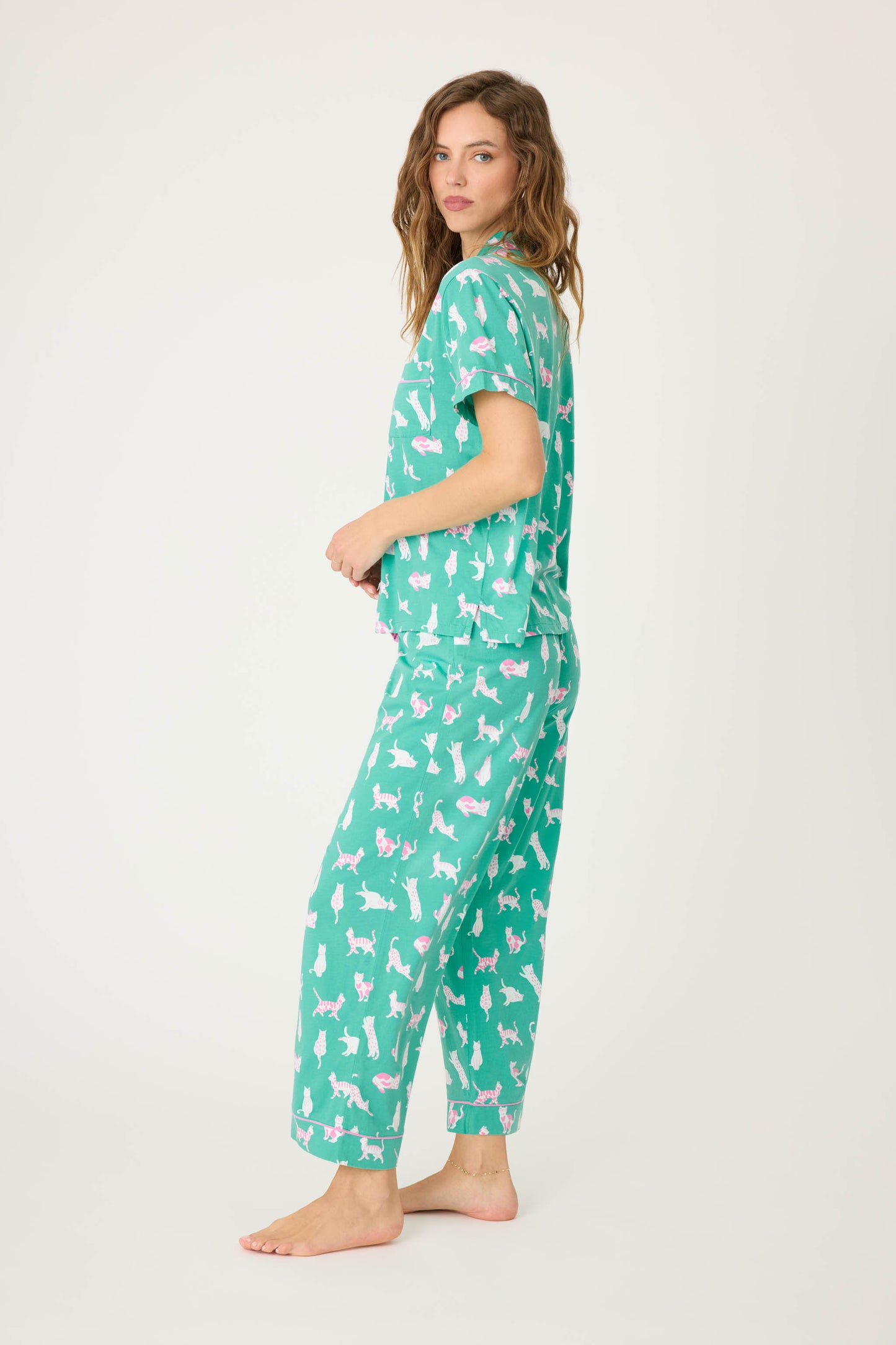 PJ Salvage Whimsy Cats Pajama Set