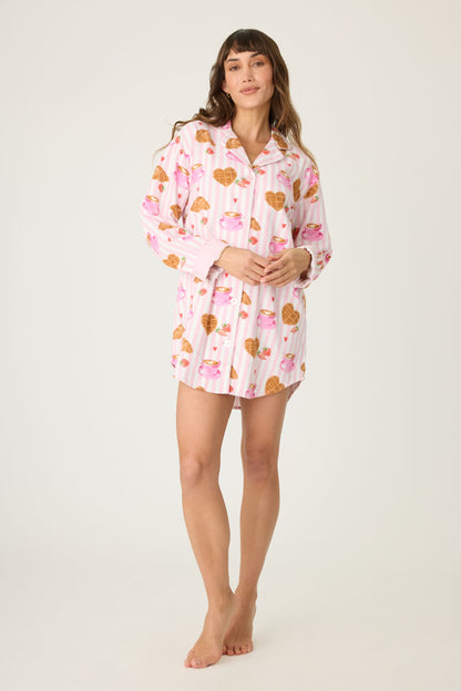 PJ Salvage Brunch Club Breakfast Print Night Shirt