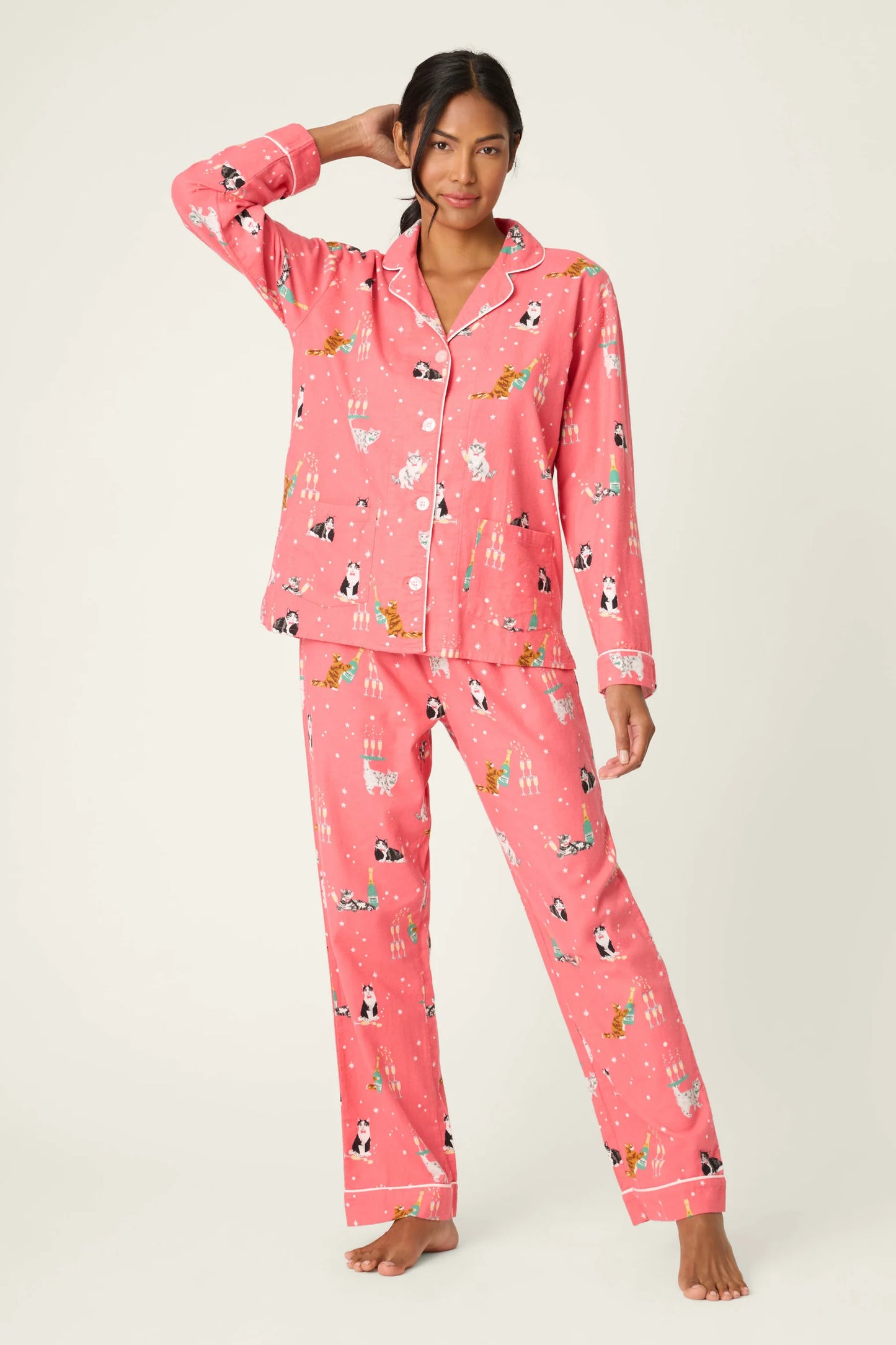 PJ Salvage Let's Get Frizzical Flannel Pajama Set