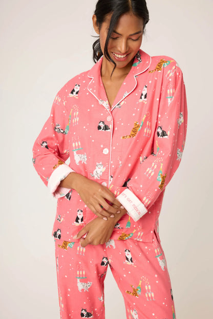 PJ Salvage Let's Get Frizzical Flannel Pajama Set