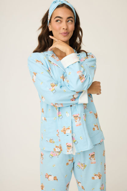 PJ Salvage Beary Cute Bear Print Flannel PJ Set