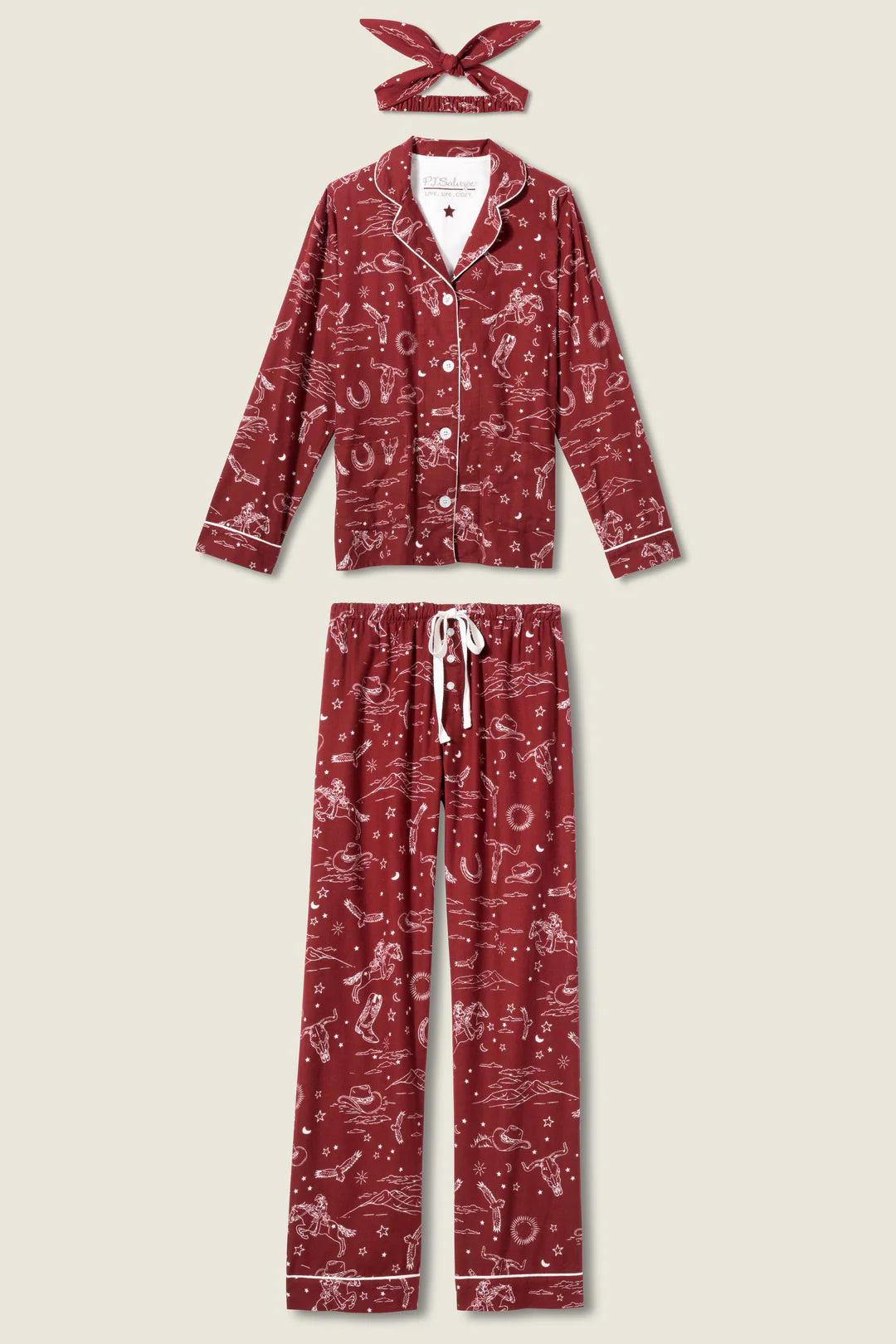 PJ Salvage Hold Your Horses Cotton Flannel PJ Set