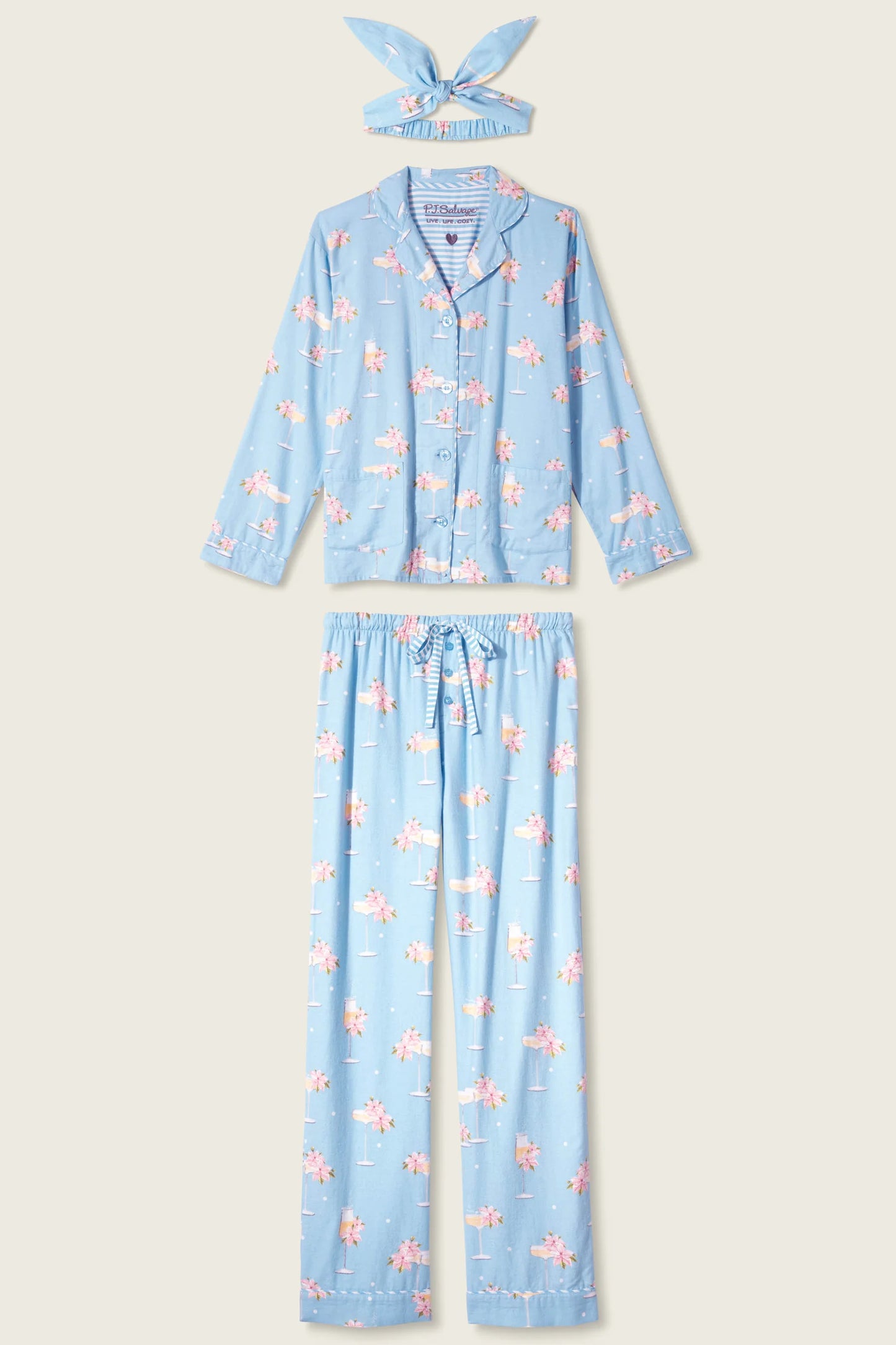 PJ Salvage Fizz the Season Flannel Pajama Set