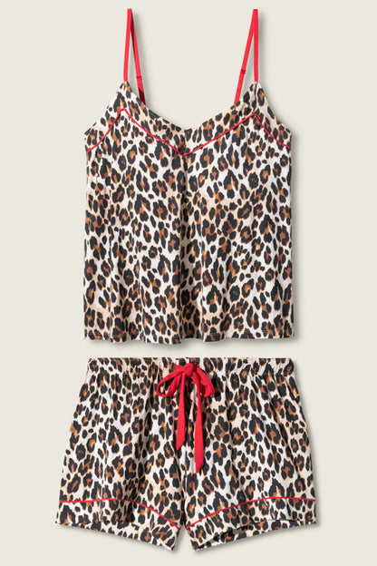 PJ Salvage Holiday Dreams Leopard Print Shorts Set