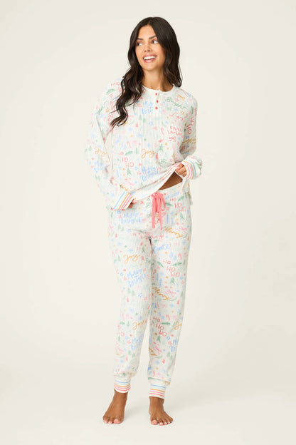 PJ Salvage Ski Jammie Classics Fa La La Pajama Set