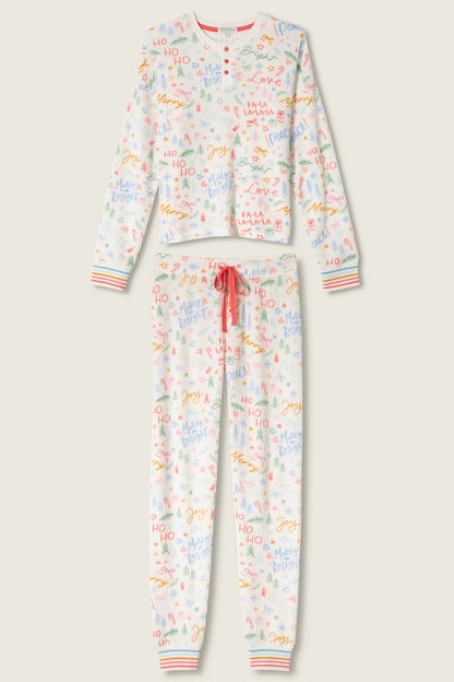 PJ Salvage Ski Jammie Classics Fa La La Pajama Set