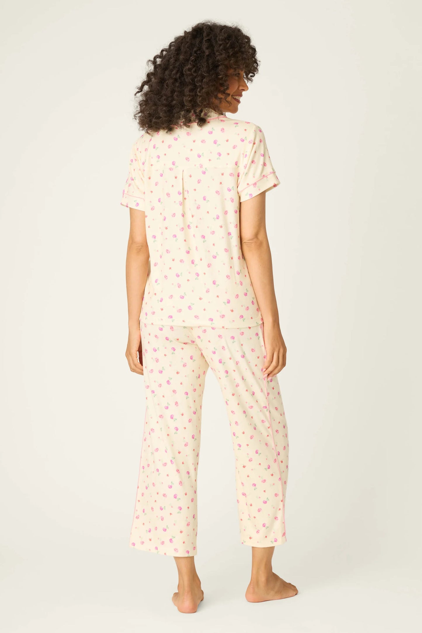 PJ Salvage For the Mamas Butter Blooms Cropped 3-Piece PJ Set