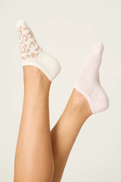 PJ Salvage Luxe Leopard Dreams 2-Pack Ankle Socks
