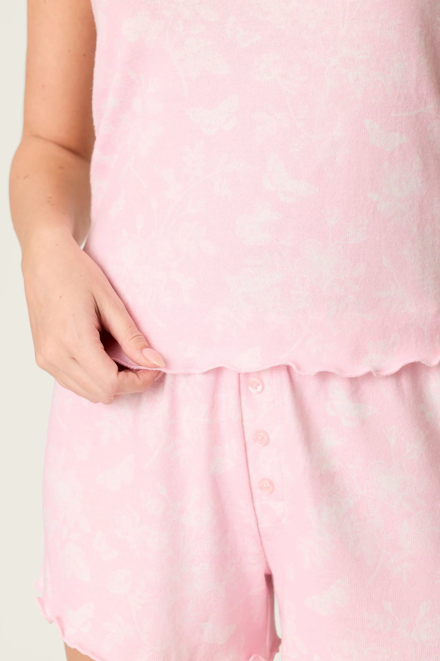 PJ Salvage Peachy Mix & Match Butterfly Blossoms Tank Top