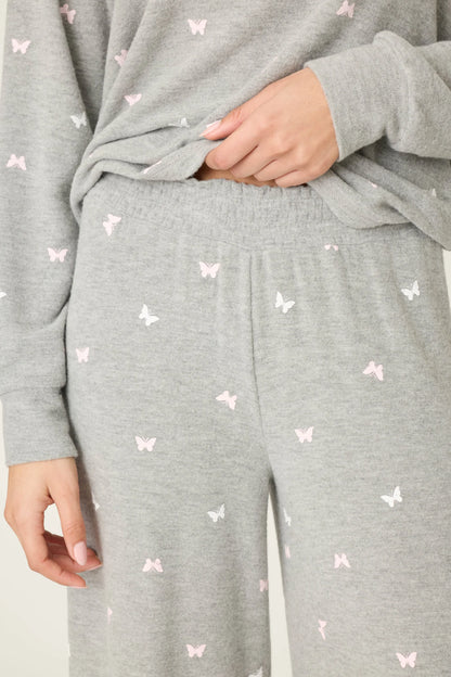 PJ Salvage Peachy Mix & Match Butterfly Blossoms Long Pants