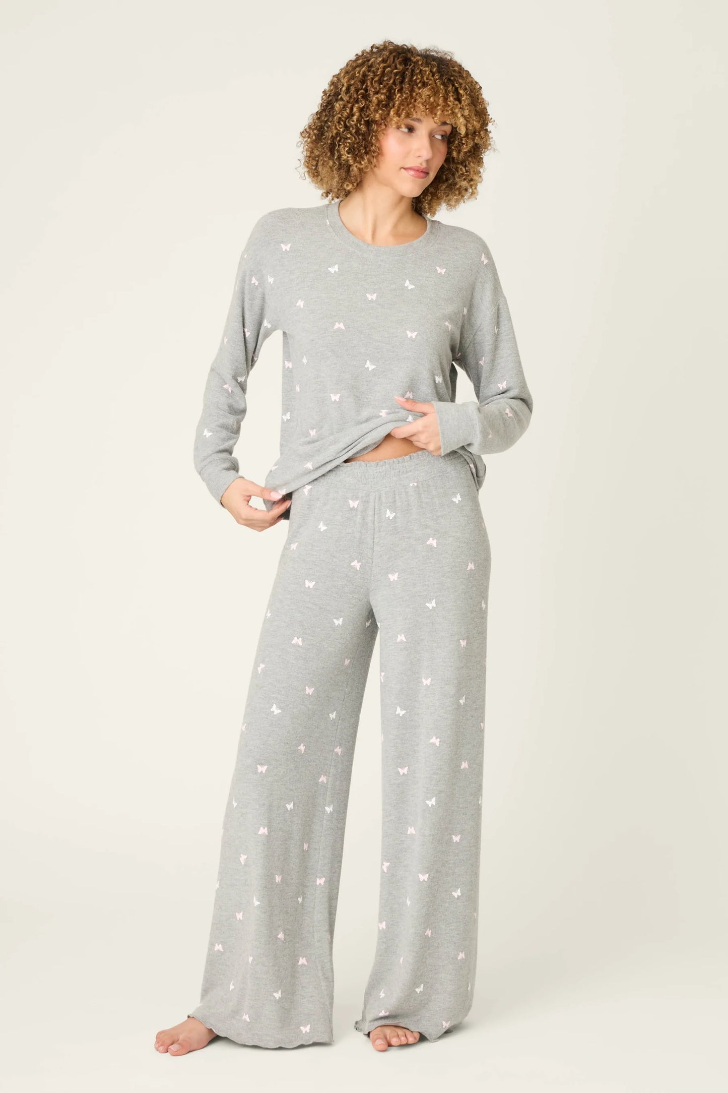 PJ Salvage Peachy Mix & Match Butterfly Blossoms Long Pants
