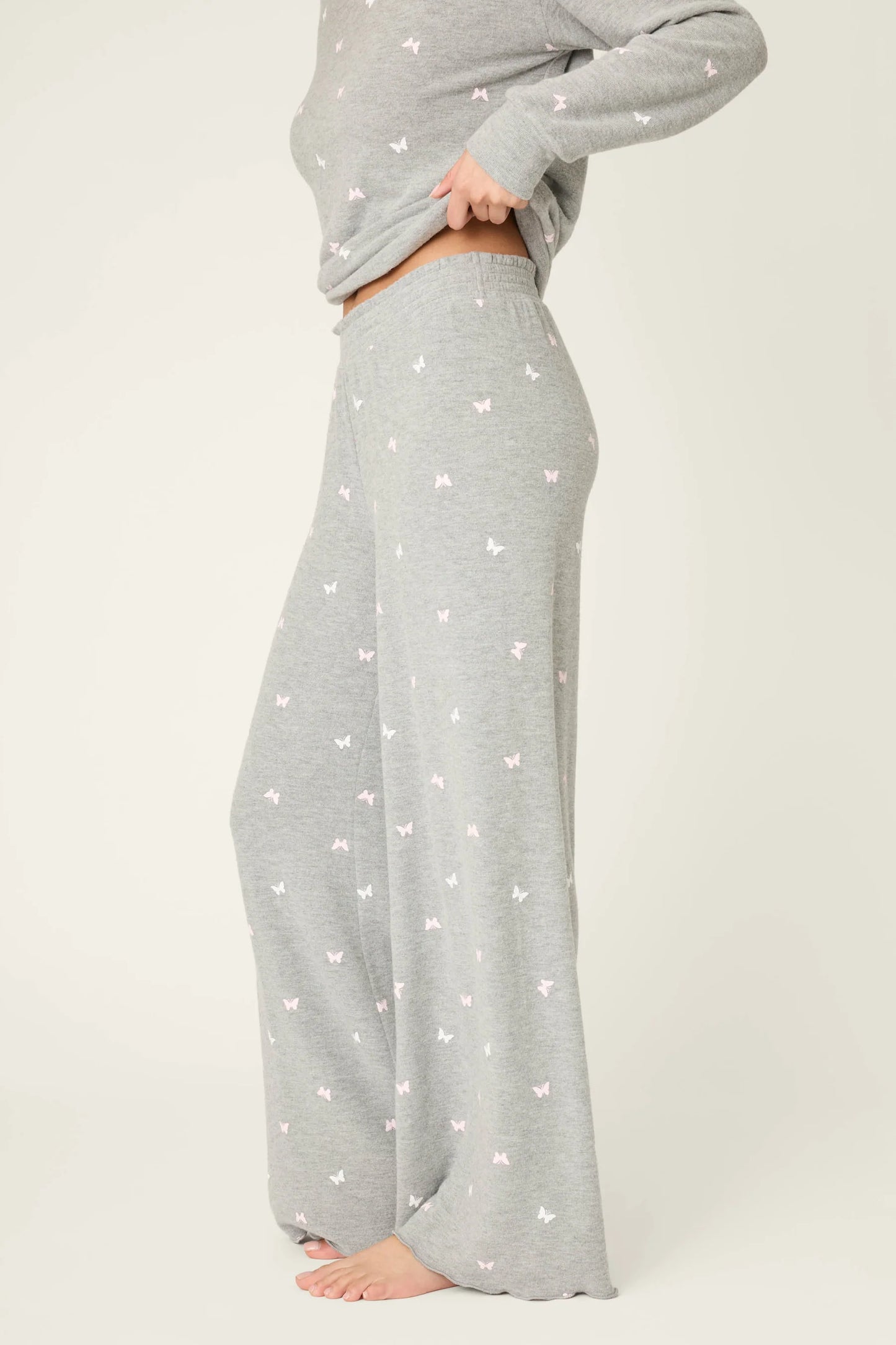 PJ Salvage Peachy Mix & Match Butterfly Blossoms Long Pants