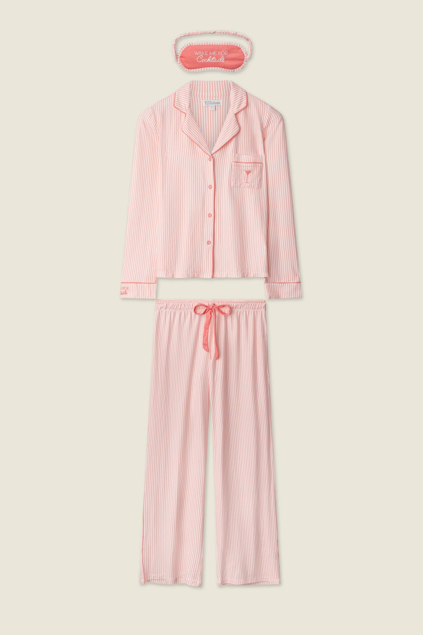 PJ Salvage Paloma Mama Sweet Stripes Long 3-Piece PJ Set