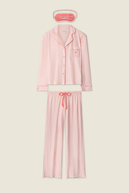 PJ Salvage Paloma Mama Sweet Stripes Long 3-Piece PJ Set