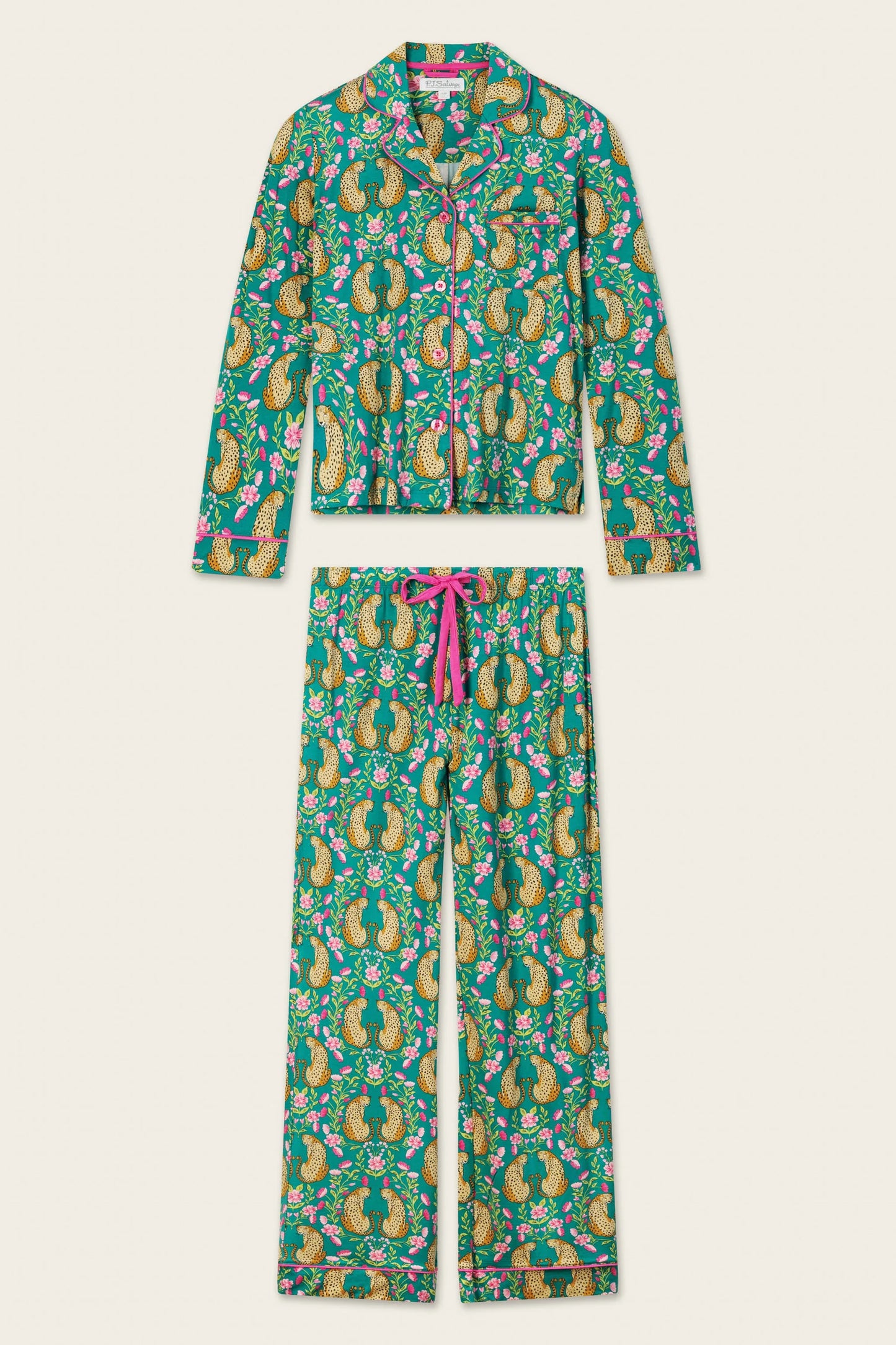 PJ Salvage Cheetah Bonita Dreams Cheetah Print Long Sleeve PJ Set