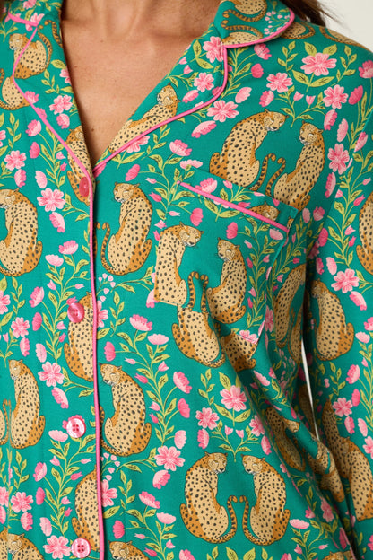 PJ Salvage Cheetah Bonita Dreams Cheetah Print Long Sleeve PJ Set