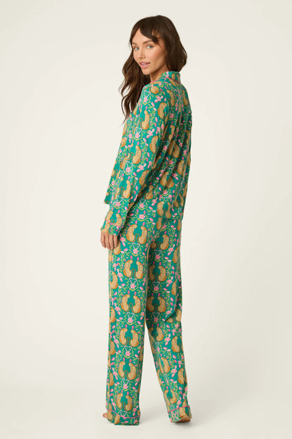 PJ Salvage Cheetah Bonita Dreams Cheetah Print Long Sleeve PJ Set