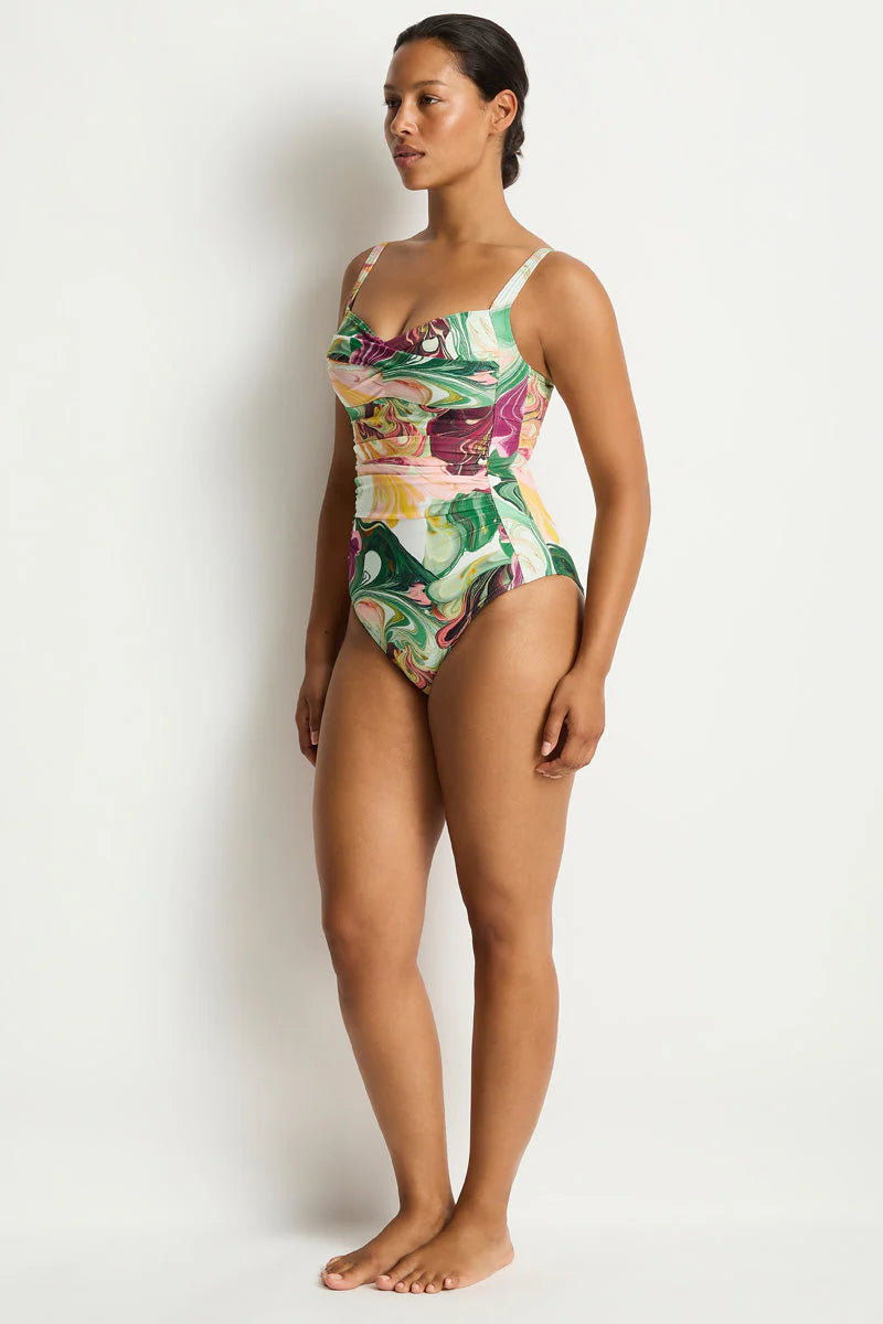 Sea Level Abyss Twist Front One Piece Swimsuit