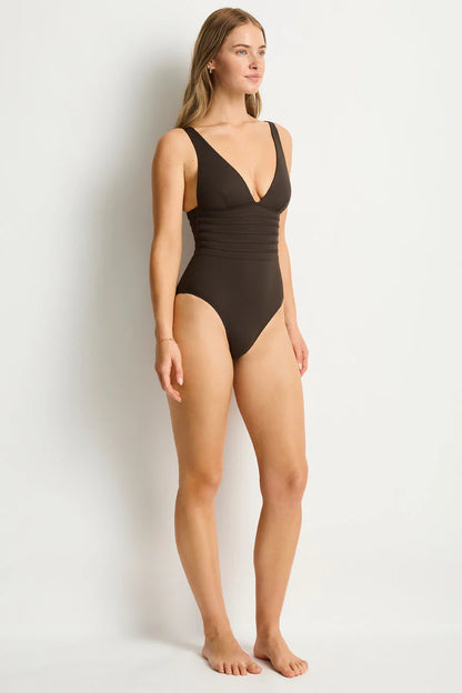 Sea Level De Luxe Plunge Longline One Piece Swimsuit