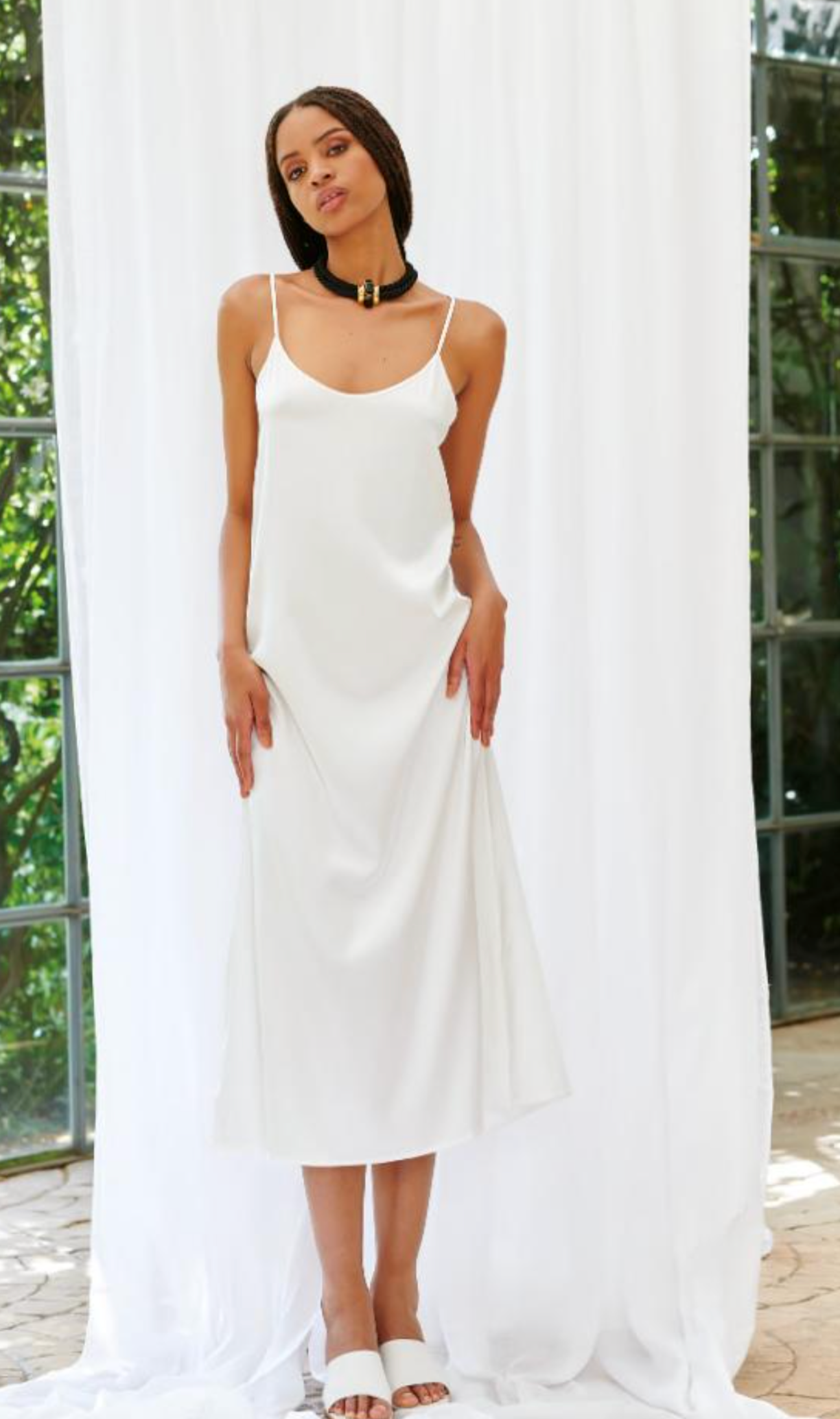 Oscalito Stretch Silk Long Gown