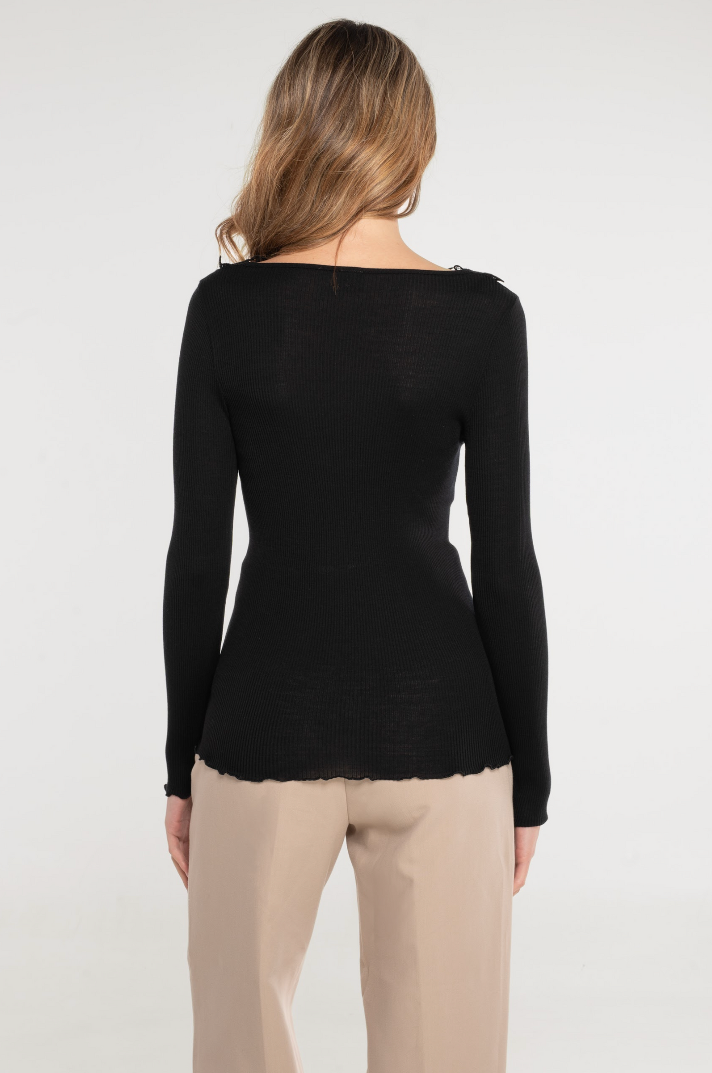 Oscalito Wool Silk Long Sleeve Top