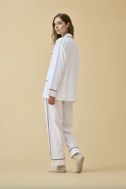 KIP Premium Cotton Pajama Set in Monochrome