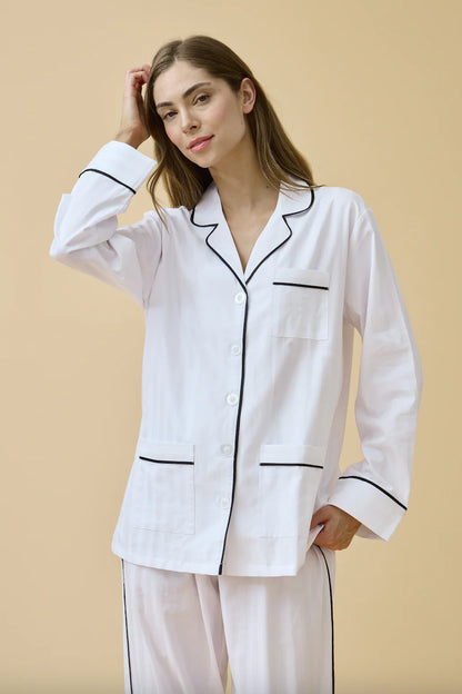 KIP Premium Cotton Pajama Set in Monochrome