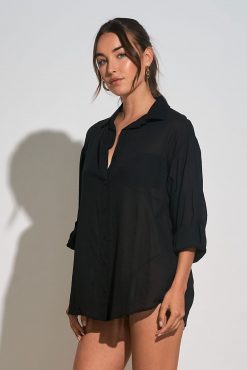 ELAN Turks Boyfriend Button Down Shirt