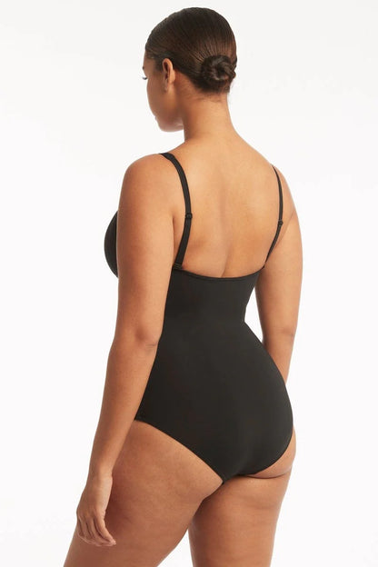 Sea Level Essentials Cross Front One Piece Swimsuit