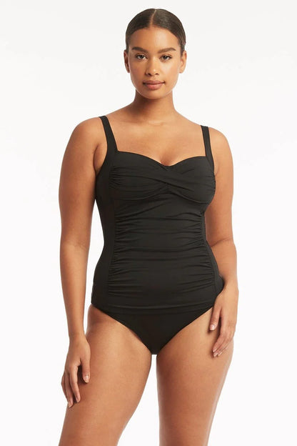 Sea Level Essentials Twist Front Multifit Tankini Top
