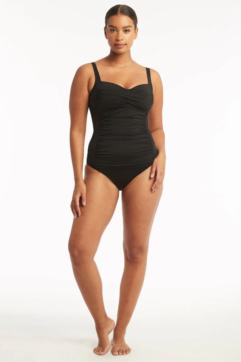 Sea Level Essentials Twist Front Multifit Tankini Top