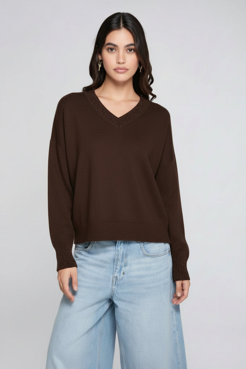 Oscalito Pure Carded Wool V Neck Pullover