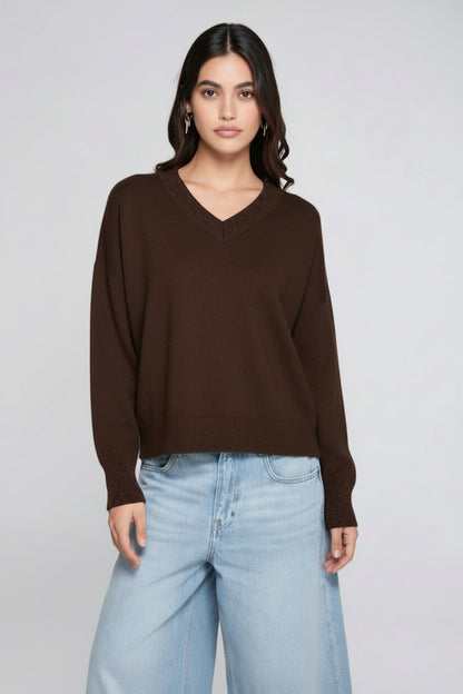 Oscalito Pure Carded Wool V Neck Pullover