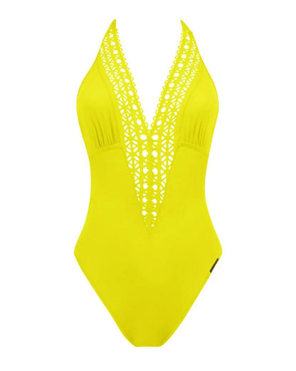 Lise Charmel Ajourage Plunge Front Halter Swimsuit