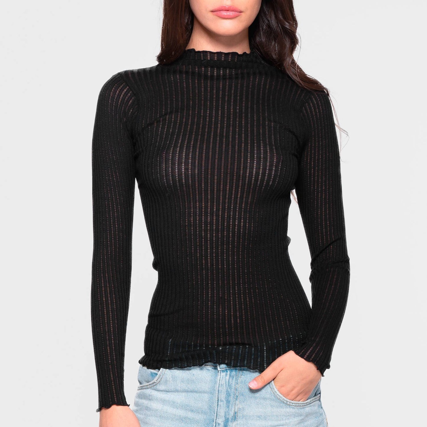 Oscalito Wool and Silk Funnelneck