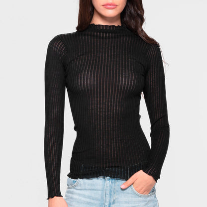 Oscalito Wool and Silk Funnelneck