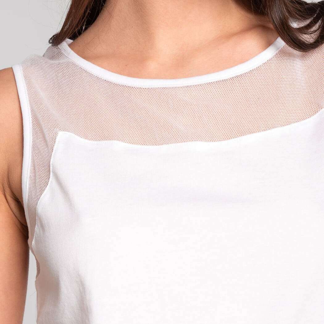 Oscalito Tulle And Cotton Jersey Tank Top