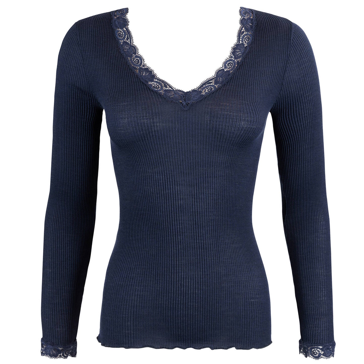 Oscalito Wool and Silk Shirt with Leavers Lace