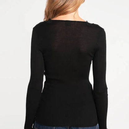 Oscalito Wool and Silk Embroidered Long Sleeve