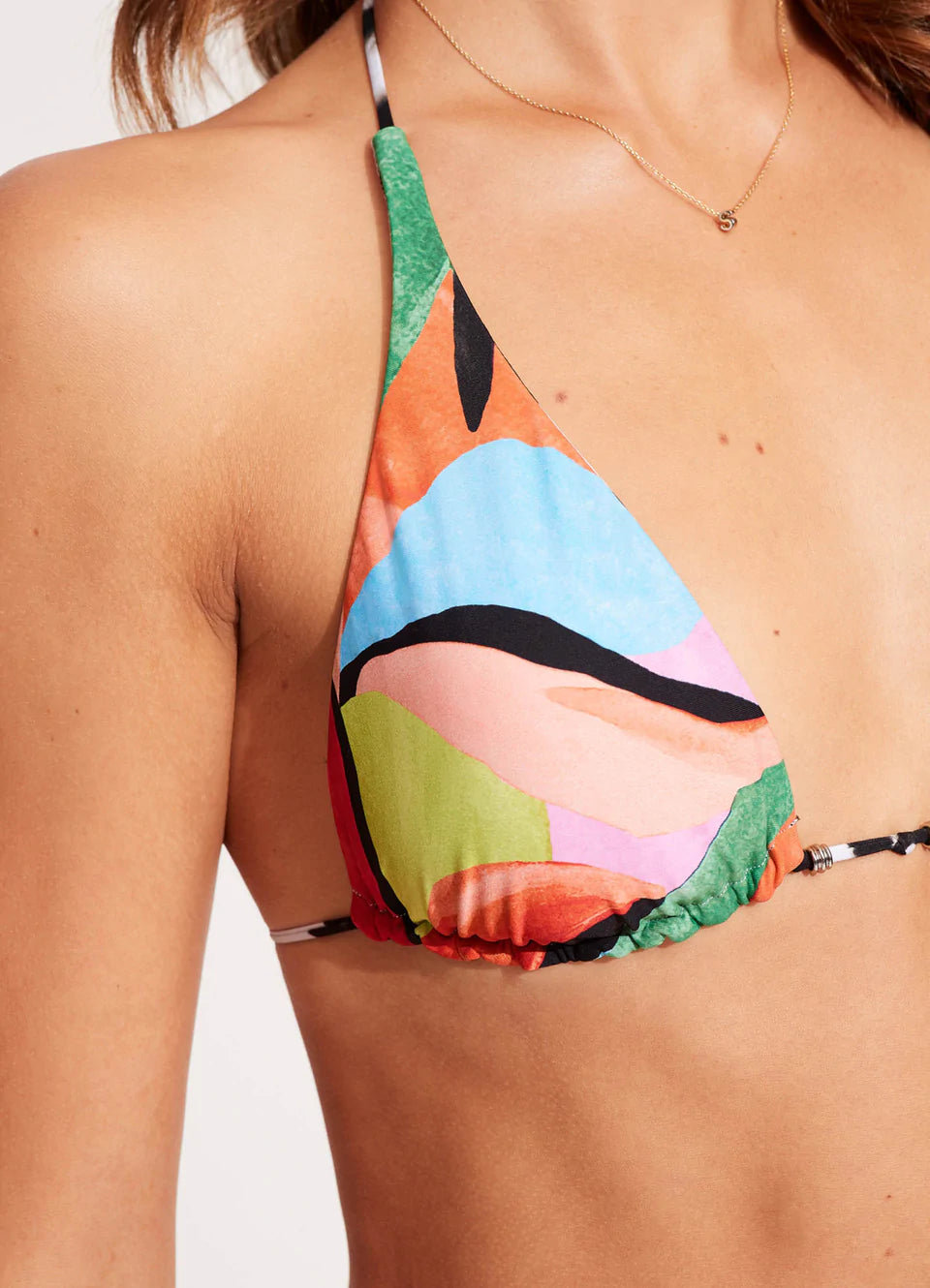 Seafolly Tropfest Reversible Slide Tri Bikini Top