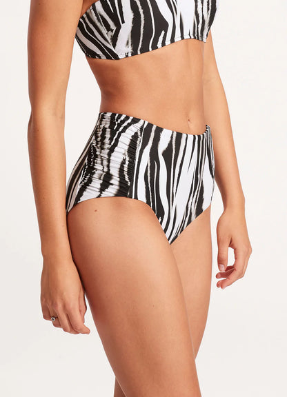 Seafolly Zahara Ruched Side High Waisted Bikini Bottom