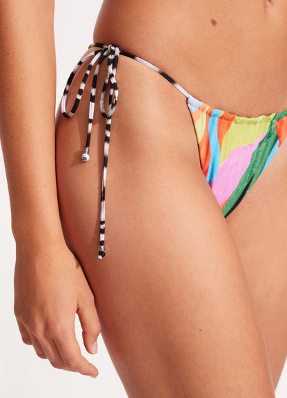 Seafolly Tropfest Reversible Drawstring Tie Bikini Bottom