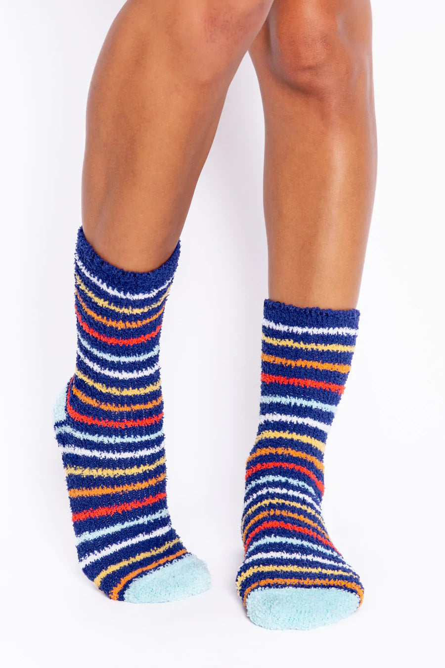 PJ Salvage Fun Socks Navy Stripes